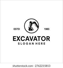 Excavator logo design template illustration vector