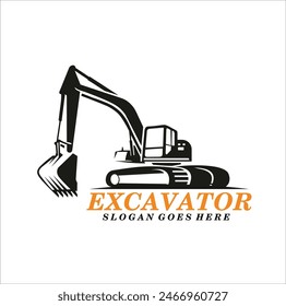 excavator logo design template vector