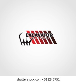 Excavator Logo Design Template. Vector Illustration