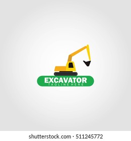 Excavator Logo Design Template. Vector Illustration
