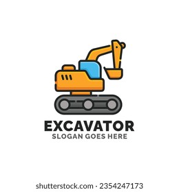 Excavator logo design vector illustration