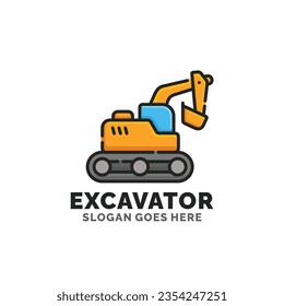 Excavator logo design vector illustration