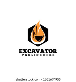 Excavator Logo Design Vector Template