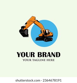 Excavator logo design vector template