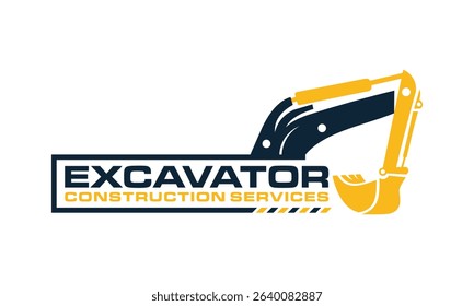 Excavator logo design vector template