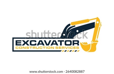 Excavator logo design vector template