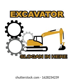 Excavator logo designs concept vector illustrations