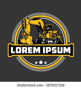 Excavator logo designs concept vector illustration 