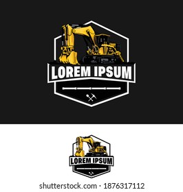 Excavator logo designs concept vector illustration 