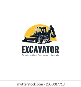 Excavator logo designs concept vector illustration