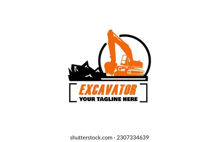 Excavator logo designs concept vector illustration