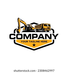 Excavator logo designs concept vector illustration 02