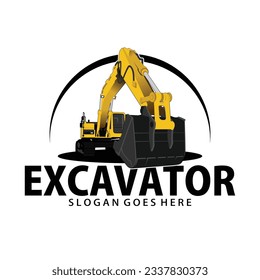 Excavator logo designs concept vector illustration