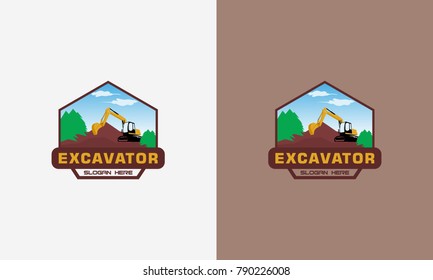 Excavator logo designs concept vector illustration