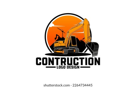 excavator Logo designs. heavy equipment excavator icon for housing development, building repair, construction and procurement of heavy equipment