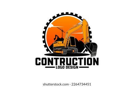 excavator Logo designs. heavy equipment excavator icon for housing development, building repair, construction and procurement of heavy equipment