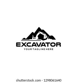 Excavator logo designs template vector