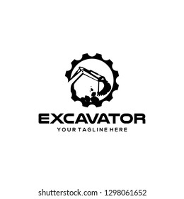 Excavator logo designs template vector