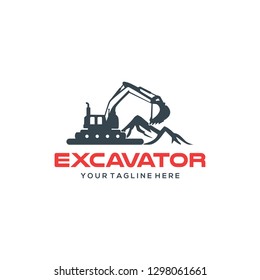 Excavator logo designs template vector