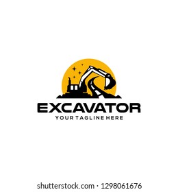 Excavator logo designs template vector