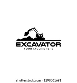 Excavator logo designs template vector