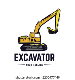 Logo-Embleme für Bagger, Baumaschinen, Konstruktionslogo-Vorlage