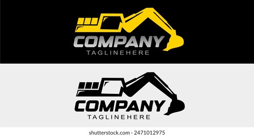 logotipo de excavadora para empresas de equipos pesados