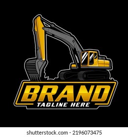 excavator logo for heavy transportation, building company