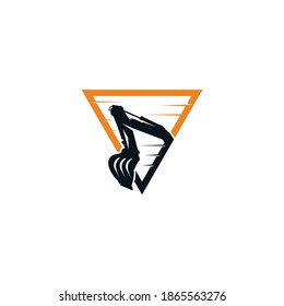silueta vectorial del icono del logo de excavadora aislada para la empresa de transporte y construcción