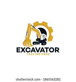 excavator logo icon vector silhouette isolated for transport and building company