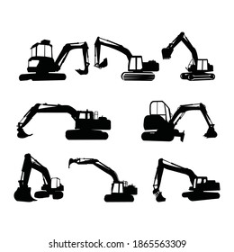 excavator logo icon vector silhouette isolated for transport and building company