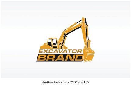 excavator logo icon vector silhouette isolated for transport and building company