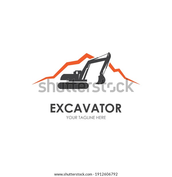 Excavator logo\
illustration vector\
design