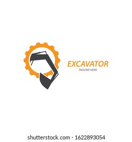 Excavator logo illustration vector template