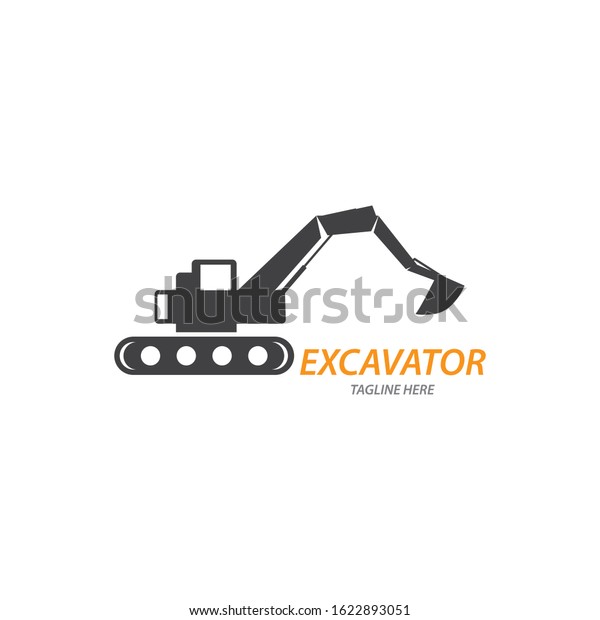 Excavator logo\
illustration vector\
template