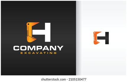 the excavator logo letter h