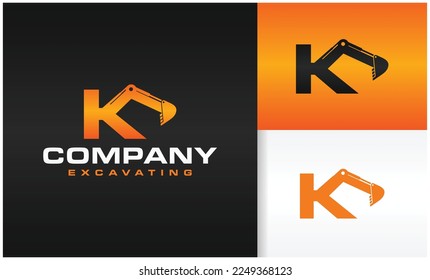 The excavator logo letter k