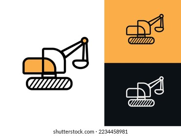 Excavator. Excavator logo. Outline logo. Vector illustration