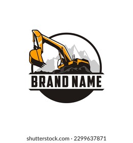 plantilla de logotipo de excavadora logotipo moderno genial para empresas en alquiler de equipos pesados, etc