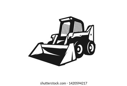 Excavator logo template. Heavy equipment logo vector for construction company. Creative excavator illustration for logo template.