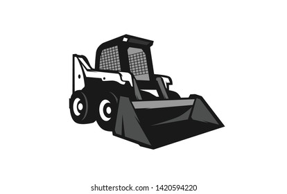 Excavator logo template. Heavy equipment logo vector for construction company. Creative excavator illustration for logo template.