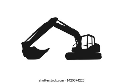 Excavator logo template. Heavy equipment logo vector for construction company. Creative excavator illustration for logo template.