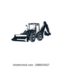 Plantilla de logotipo de Excavator. Vector de logotipo de equipo pesado para la empresa de construcción. Ilustración creativa de excavadora para la plantilla de logotipo.