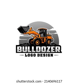 Excavator logo template Heavy equipment logo vector for construction company
