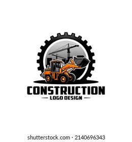Excavator Logo Template Heavy Equipment Logo Vector For Construction Company