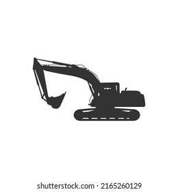 Excavator logo template, heavy equipment for construction logo