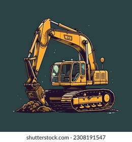 Excavator logo template. Heavy equipment logo for construction company. 