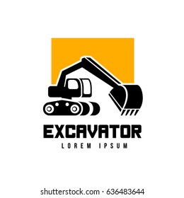 excavator logo template isolated on white background 