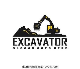 Excavator logo template vector
