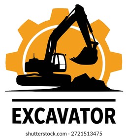 Modelo de vetor de modelo de logotipo de escavadora perfeito para equipamentos de construção de marca industrial de negócios e máquinas identidade do produto projetos criativos